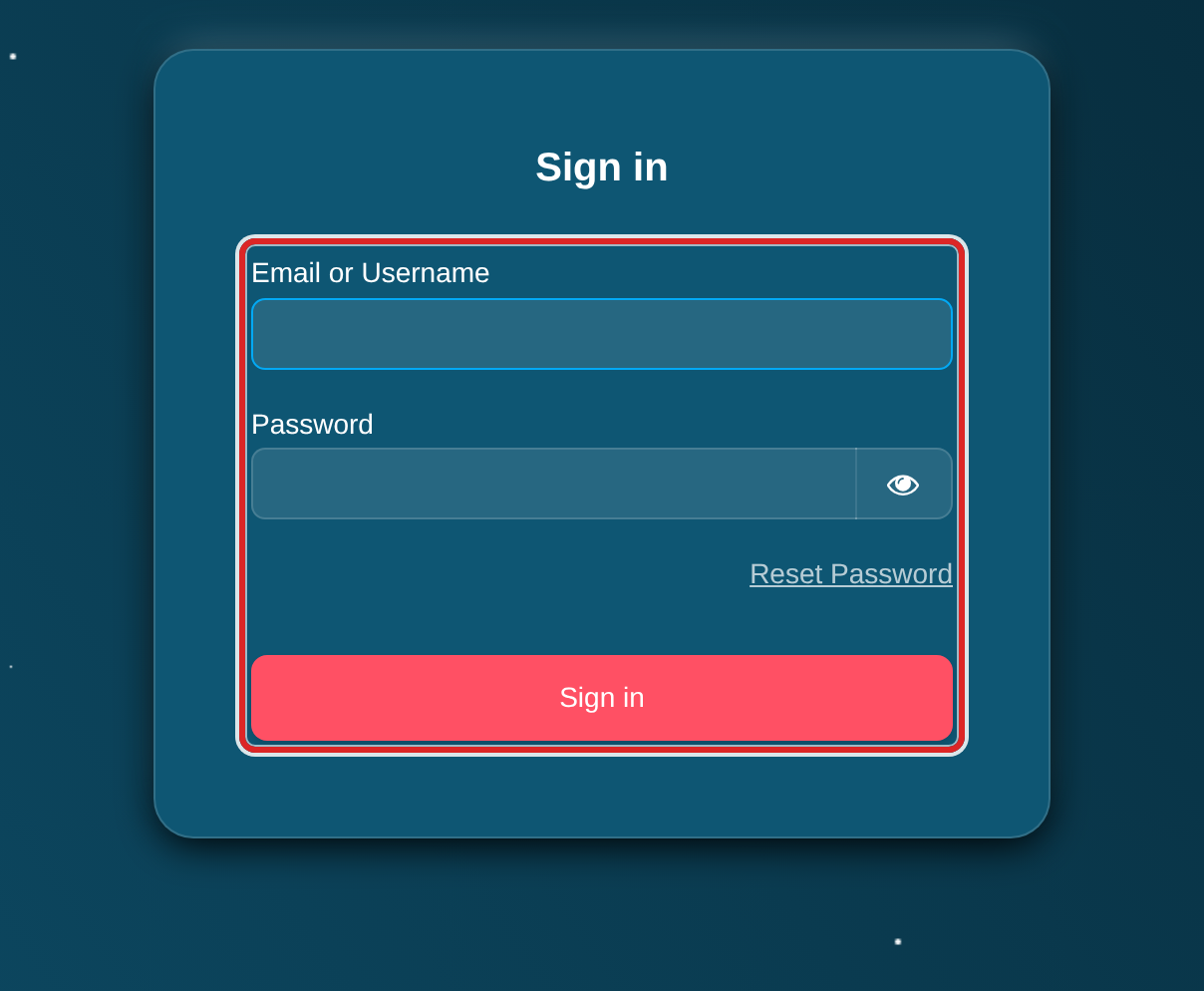 The sign-in page